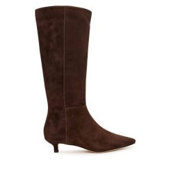 Kozaki LAUREN RALPH LAUREN. Brązowe kozaki damskie Lauren Ralph Lauren, bez wzorów, bez obcasa, na szpilce, bez zapięcia. Za 1,299.00 zł.