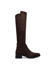 MICHAEL Michael Kors Kozaki Lex Boot 40F6LXMB1S Brązowy ciemny. Brązowe kozaki damskie MICHAEL Michael Kors, bez wzorów, z materiału, bez obcasa, na płaskiej podeszwie, bez zapięcia. Za 879.99 zł.