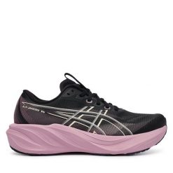 Buty do biegania Asics. Czarne obuwie sportowe damskie Asics, bez wzorów, bez zapięcia, do biegania. Za 659.99 zł.