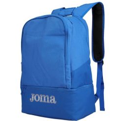 Plecak sportowy Joma Estadio III niebieski. Niebieskie plecaki męskie Joma, bez wzorów, z materiału, sportowe. Za 83.99 zł.