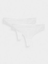 4F Bielizna stringi (2-pack) damskie - białe S. Biała majtki damskie 4F, z bawełny. W wyprzedaży za 39.99 zł.
