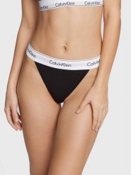 Calvin Klein Underwear Stringi 000QF7013E Czarny. Czarne majtki damskie Calvin Klein Underwear, z bawełny. Za 89.99 zł.