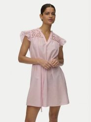 Vero Moda Sukienka letnia Line 10346970 Różowy jasny Oversize. Czerwone sukienki damskie Vero Moda, na lato, l, bez wzorów, z bawełny, bez kołnierzyka, bez ramiączek, oversize. Za 159.99 zł.