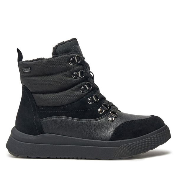 Trzewiki Jana. Czarne botki damskie Jana, bez wzorów, bez obcasa, na płaskiej podeszwie, bez zapięcia. Za 239.99 zł.