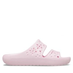 Klapki Crocs. Czerwone klapki damskie Crocs, bez wzorów, bez obcasa, bez zapięcia. Za 139.99 zł.