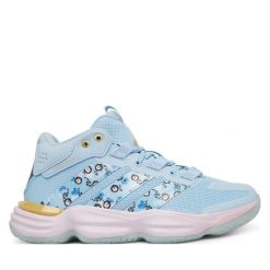 Buty halowe adidas. Niebieskie obuwie sportowe damskie Adidas, bez wzorów, bez zapięcia. Za 479.99 zł.