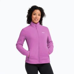 Bluza polarowa damska Jack Wolfskin Taunus 100 Full Zip. Czerwone bluzy damskie Jack Wolfskin, s, bez wzorów, z materiału, bez ramiączek, bez kaptura. Za 229.99 zł.
