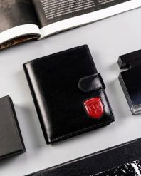 Portfel skórzany Peterson [DH] PTN 22307L-VT-T czarny. Czarne portfele męskie Peterson, bez wzorów, ze skóry. Za 114.00 zł.