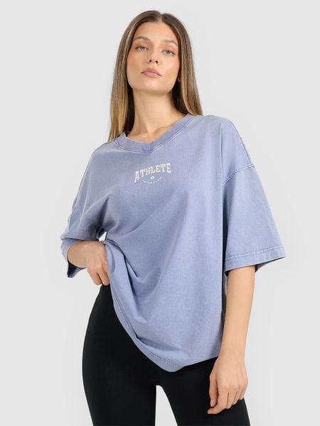 4F T-shirt oversize z nadrukiem damski - granatowy XS. Niebieskie koszulki sportowe damskie 4F, xs, bez wzorów, z dzianiny, bez ramiączek. Za 79.99 zł.