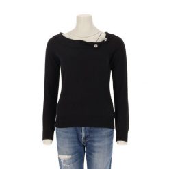 Second life - Damski czarny sweter - Jak nowy. Czarne swetry nierozpinane damskie Ralph Lauren, bez wzorów, bez kołnierzyka, bez ramiączek. Za 127.76 zł.