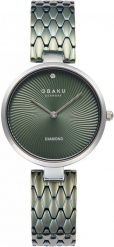 Zegarek damski Obaku Denmark V256LXCESE zielony. Zielone zegarki damskie OBAKU. Za 621.00 zł.