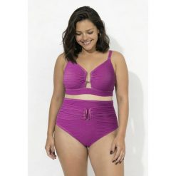Damskie Bikini brokat miękkie miseczki ozdobna klamra regulowane ramiączka. Czerwone stroje kąpielowe damskie Ulla Popken, plus size, bez wzorów. W wyprzedaży za 191.99 zł.