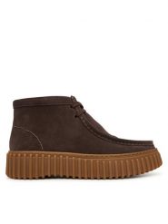 Clarks Trzewiki Torhill Moss 26185345 Brązowy ciemny. Brązowe botki damskie Clarks, bez wzorów, ze skóry, bez obcasa, na płaskiej podeszwie, bez zapięcia. Za 569.99 zł.