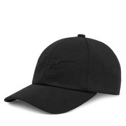 Czapka z daszkiem HUGO. Czarne czapki damskie Hugo, bez wzorów. Za 129.99 zł.
