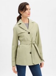 S.Oliver trencz Kobiety zielony, 42. Zielone płaszcze damskie S.Oliver, s, bez wzorów, eleganckie, bez kołnierzyka, bez kaptura. Za 379.95 zł.