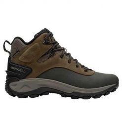 Buty trekkingowe męskie Merrell Thermo Kiruna 2 Mid Waterproof. Brązowe trekkingi męskie Merrell, z materiału, za kostkę, bez zapięcia. Za 682.00 zł.