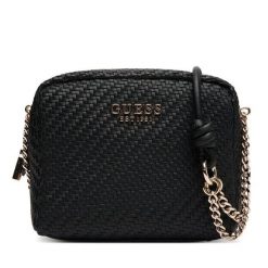 Torebka Guess. Czarne listonoszki damskie Guess, z aplikacjami, bez dodatków. Za 469.99 zł.