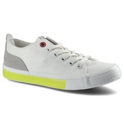 Trampki damskie Cross Jeans, z materiału syntetycznego z klasycznym sznurowaniem kontrastowymi wstawkami kolorystycznymi oraz lekką podeszwą , biało-. Białe trampki i tenisówki damskie Cross Jeans, bez wzorów, z jeansu, przed kostkę, bez zapięcia. Za 74.62 zł.