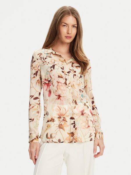 Guess Koszula W5YH0X WDW82 Beżowy Regular Fit. Brązowe koszule damskie Guess, xl, z aplikacjami, z syntetyku, bez kołnierzyka, bez ramiączek. Za 279.99 zł.