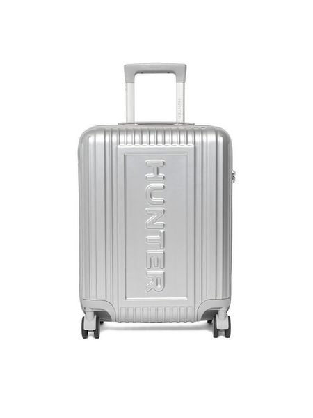 Hunter Walizka kabinowa CEO-HUNTER-S-002-08-SILVER Srebrny. Szare walizki męskie Hunter, bez wzorów, z tworzywa sztucznego. Za 299.99 zł.