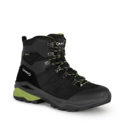 Buty sportowe trekkingowe męskie Aku Adapta Gore-tex skórzane. Czarne buty sportowe męskie Aku, bez wzorów, z gore-texu, bez obcasa, bez zapięcia. Za 399.00 zł.