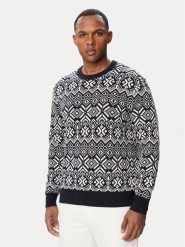 Tommy Hilfiger Sweter Fairisle MW0MW44815 Granatowy Regular Fit. Niebieskie swetry męskie Tommy Hilfiger, m, bez wzorów, z bawełny, bez kołnierzyka, bez ramiączek. Za 569.99 zł.