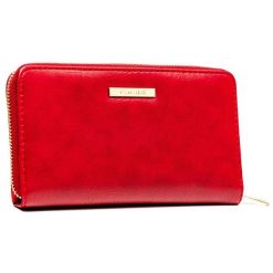 Portfel damski na karty duży czerwone ze skóry ekologicznej poziomy na zatrzask i suwak 4U CAVALDI CHWJ-08. Czerwone portfele damskie 4U Cavaldi, ze skóry ekologicznej. Za 45.00 zł.