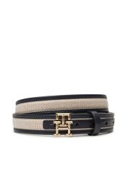 Tommy Hilfiger Pasek Damski Th Logo 2.5 Canvas AW0AW17249 Granatowy. Niebieskie paski damskie Tommy Hilfiger, bez wzorów, z materiału. Za 242.99 zł.