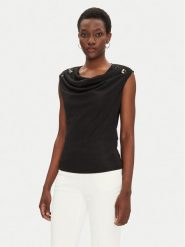 Rinascimento Bluzka CFC0123497003 Czarny Regular Fit. Czarne bluzki damskie Rinascimento, xs, bez wzorów, z syntetyku, bez kołnierzyka, bez ramiączek. Za 259.99 zł.