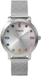 Zegarek Timex Zegarek damski Timex TW2Y48600 CYRKONIE srebrny. Szare zegarki damskie Timex, srebrne. Za 359.00 zł.