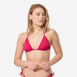 Góra kostiumu kąpielowego surfingowego damska Olaian Mae. Czerwone bikini OLAIAN, l, bez wzorów, z elastanu. Za 19.99 zł.