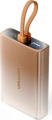 Vention 10000 mAh USB-C + Lightning + USB-A 22.5W z wyświetlaczem LED miedziany. Brązowe powerbanki . Za 109.90 zł.
