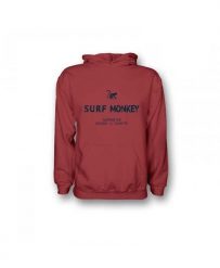 Bluza z bawełny organicznej – kaptur / dla dorosłych (czerwona). Czerwone bluzy damskie SURF MONKEY, m, bez wzorów, z bawełny, klasyczne, bez ramiączek, z kapturem. Za 349.95 zł.