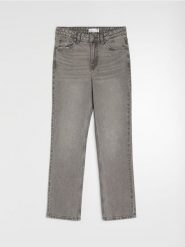 Jeansy straight mid waist - szary. Szare jeansy damskie Sinsay, bez wzorów, z jeansu. Za 69.99 zł.