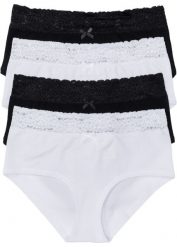 Figi panty maxi (4 pary). Czarne majtki damskie bonprix. Za 59.99 zł.