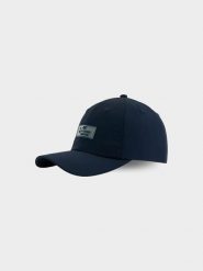 4F Czapka z daszkiem strapback uniseks - granatowa XS/S (56cm). Niebieskie czapki damskie 4F, bez wzorów, klasyczne. Za 59.99 zł.