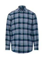 Andrew James koszula flanelowa Mężczyźni Regular Fit Bawełna (100%) niebieski|zielony, M. Niebieskie koszule męskie Andrew James, m, bez wzorów, z bawełny, bez kołnierzyka, bez ramiączek. Za 249.95 zł.
