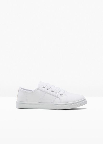 Sneakersy Pride. Białe obuwie sportowe damskie bonprix, z aplikacjami, bez zapięcia. Za 34.99 zł.