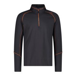 Golf męski techniczny CMP 30L0537. Czarne swetry męskie CMP, l, bez wzorów, sportowe, bez kołnierzyka, bez ramiączek. Za 219.50 zł.