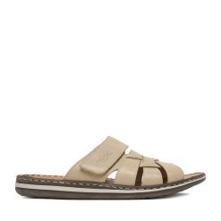 Klapki Rieker. Brązowe klapki męskie Rieker, bez wzorów, bez zapięcia. Za 319.99 zł.