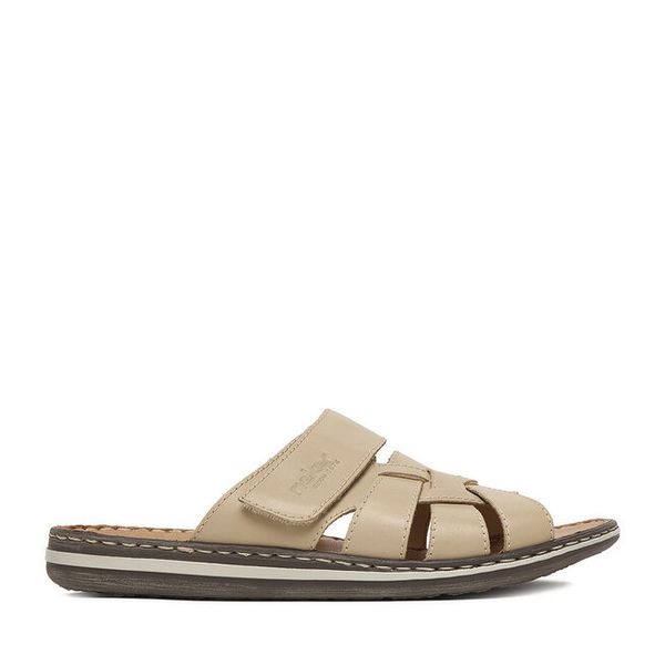 Klapki Rieker. Brązowe klapki męskie Rieker, bez wzorów, bez zapięcia. Za 319.99 zł.