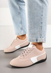 Różowe Sneakersy w Stylu Kultowych Tenisówek Virritia. Czerwone obuwie sportowe damskie Born2be, z aplikacjami, z jeansu, bez zapięcia, tenisowe. Za 84.99 zł.