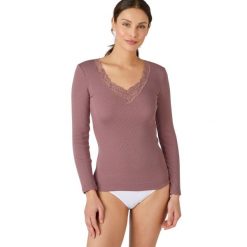 Koszulka damska Damart Thermolactyl. Czerwone bluzki damskie DAMART, bez wzorów, bez kołnierzyka, bez ramiączek. Za 224.00 zł.