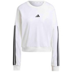 Bluza damska Adidas W 3S FT SWT JD5285 biała, długi rękaw. Białe bluzy damskie Adidas, m, bez wzorów, z materiału, bez ramiączek, bez kaptura. Za 223.25 zł.