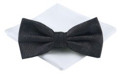 Mucha Męska z Poszetką - Chattier - Brązowa, Drobny Wzór. Brązowe krawaty i muchy Chattier, bez wzorów, eleganckie. Za 59.00 zł.