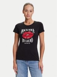 Liu Jo T-Shirt UF5265 JS923 Czarny Regular Fit. Czarne t-shirty damskie Liu Jo, m, bez wzorów, z bawełny, bez kołnierzyka, bez ramiączek. Za 219.99 zł.