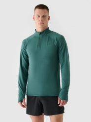 4F Bluza do biegania szybkoschnąca męska - zielona XXL. Zielone bluzy sportowe męskie 4F, m, bez wzorów, z dzianiny, bez kaptura, do biegania. W wyprzedaży za 99.99 zł.