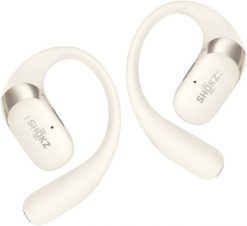 SHOKZ OpenFit 2 wireless earbud headphones, beige. Brązowe słuchawki bezprzewodowe SHOKZ. Za 796.44 zł.