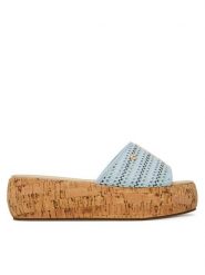 Roxy Klapki 2777024 Niebieski. Niebieskie klapki damskie Roxy, bez wzorów, z materiału, bez obcasa, bez zapięcia. Za 111.99 zł.