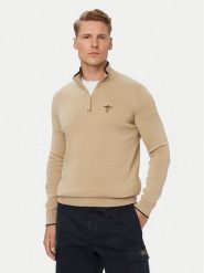 Aeronautica Militare Sweter 262MA1670UL00506 Beżowy Regular Fit. Brązowe swetry męskie Aeronautica Militare, m, bez wzorów, z bawełny, bez kołnierzyka, bez ramiączek. Za 569.99 zł.